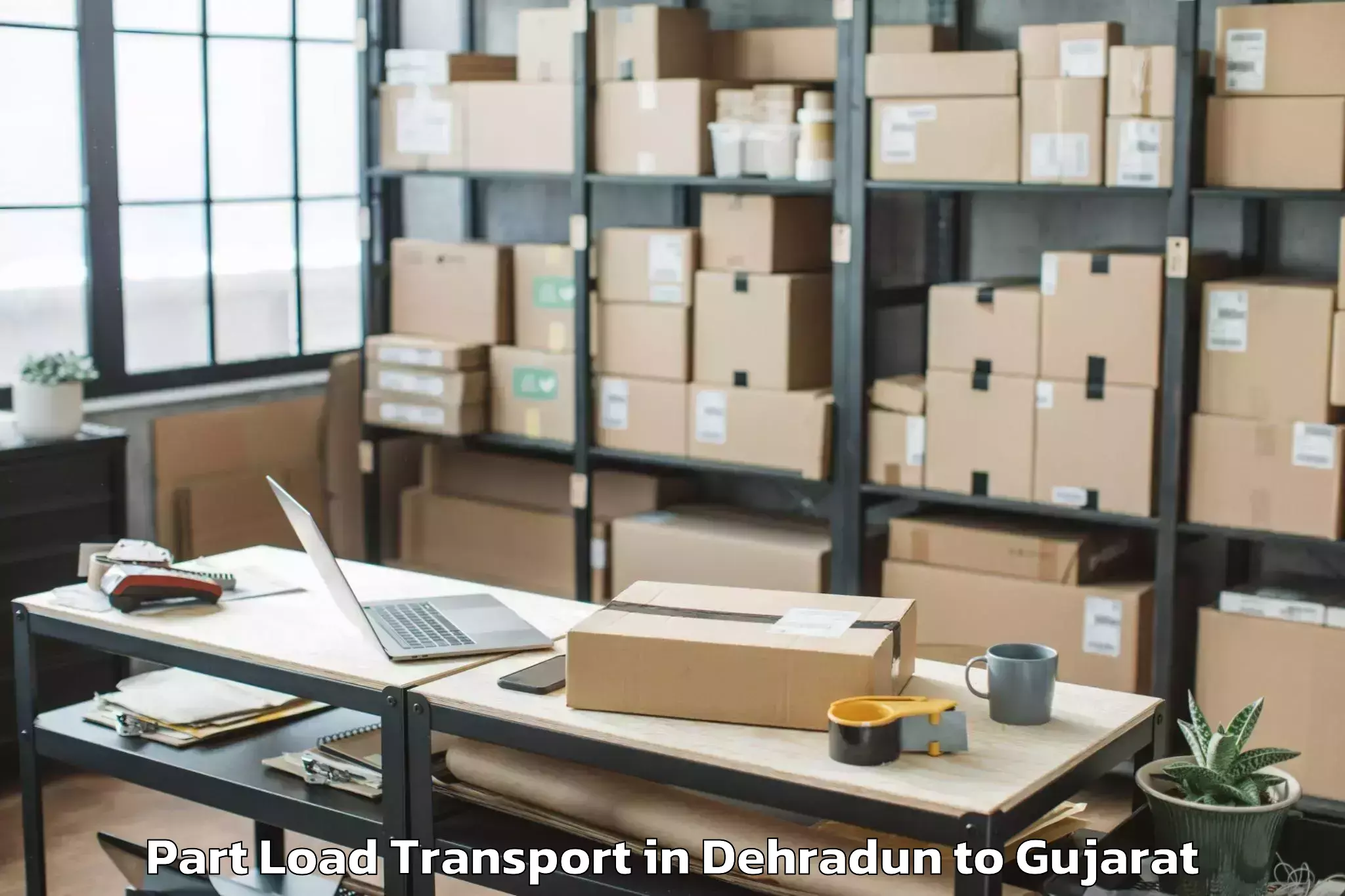 Professional Dehradun to Jafrabad Part Load Transport